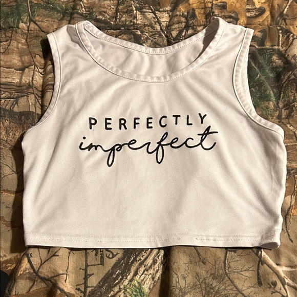Source Unknown Tops - Source Unknown White Crop Top - Perfectly Imperfect